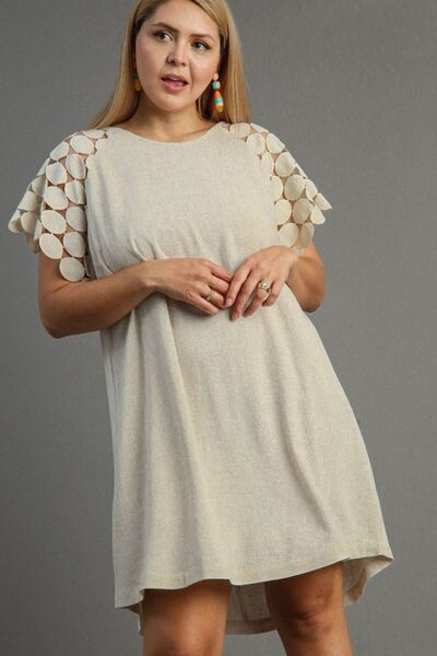 Umgee Full Size Round Neck Mini Dress - Bitsy Gypsy Boutique