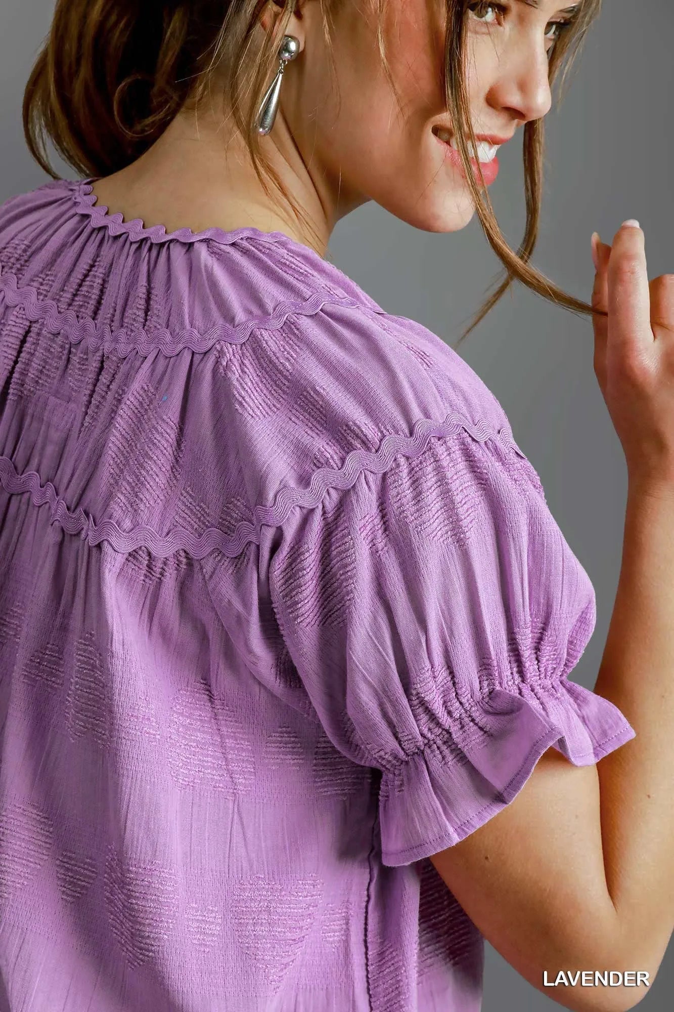 Umgee Heart Pattern Short Sleeve Ruffle Babydoll Dress - Bitsy Gypsy Boutique