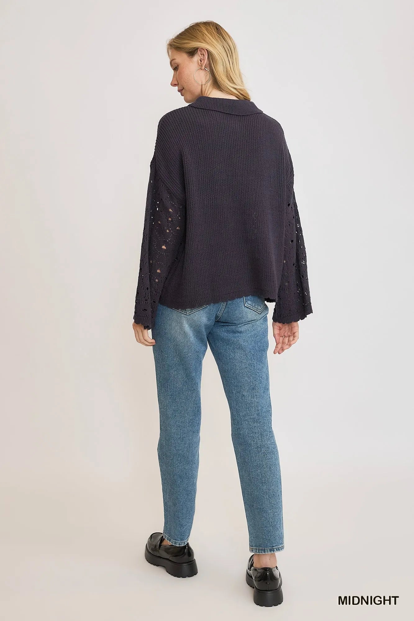 Umgee Hollow Out Button Down Cardigan - Bitsy Gypsy Boutique