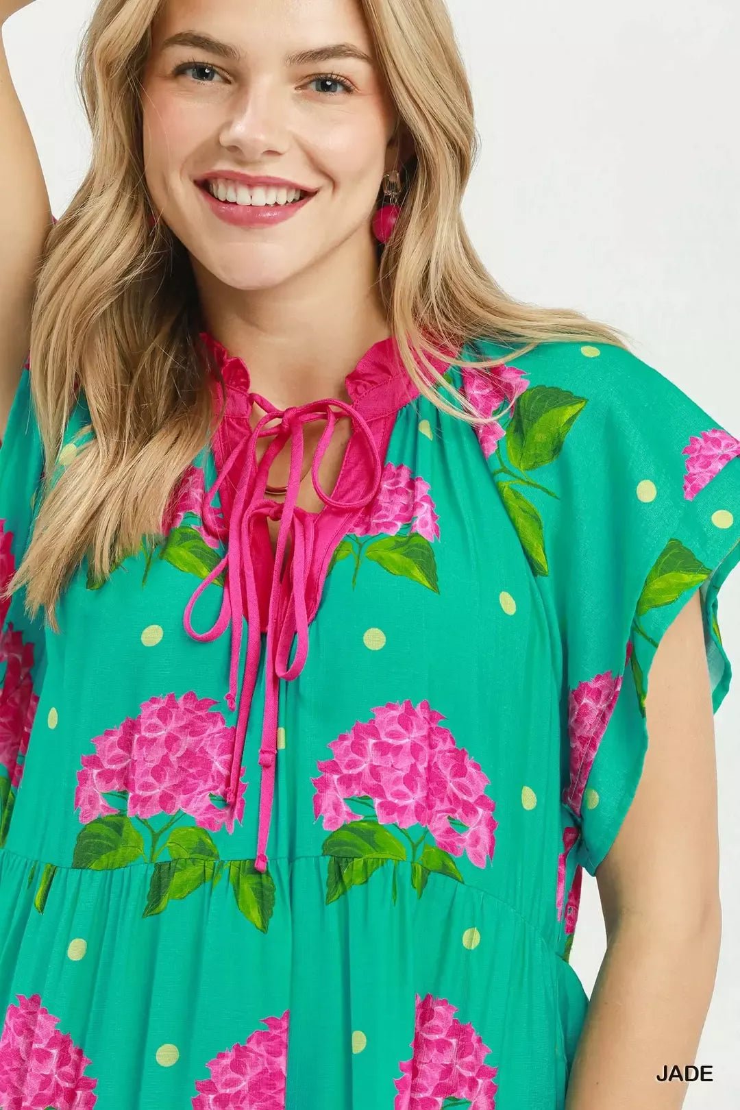 Umgee Hydrangea Print Tiered Midi Dress - Bitsy Gypsy Boutique