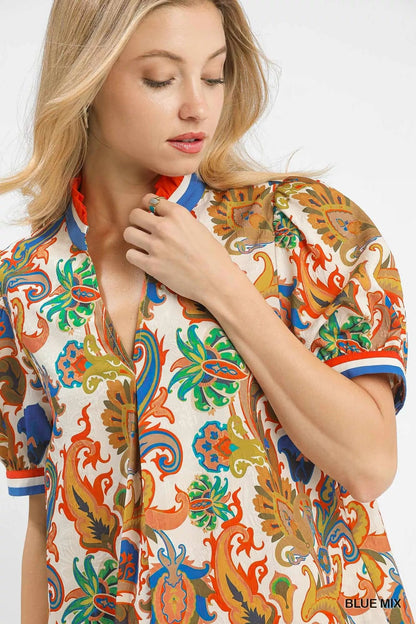 Umgee Jacquard Abstract Print Mini Dress - Bitsy Gypsy Boutique