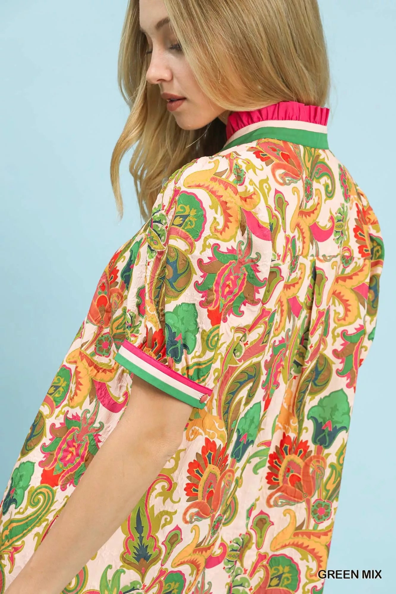 Umgee Jacquard Abstract Print Mini Dress - Bitsy Gypsy Boutique