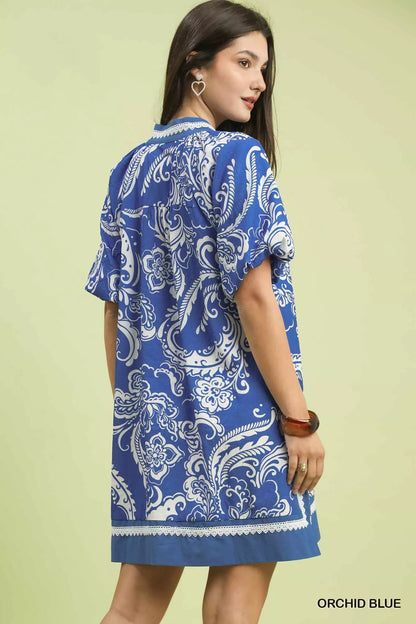 Umgee Jacquard Two Tone Mini Dress - Bitsy Gypsy Boutique