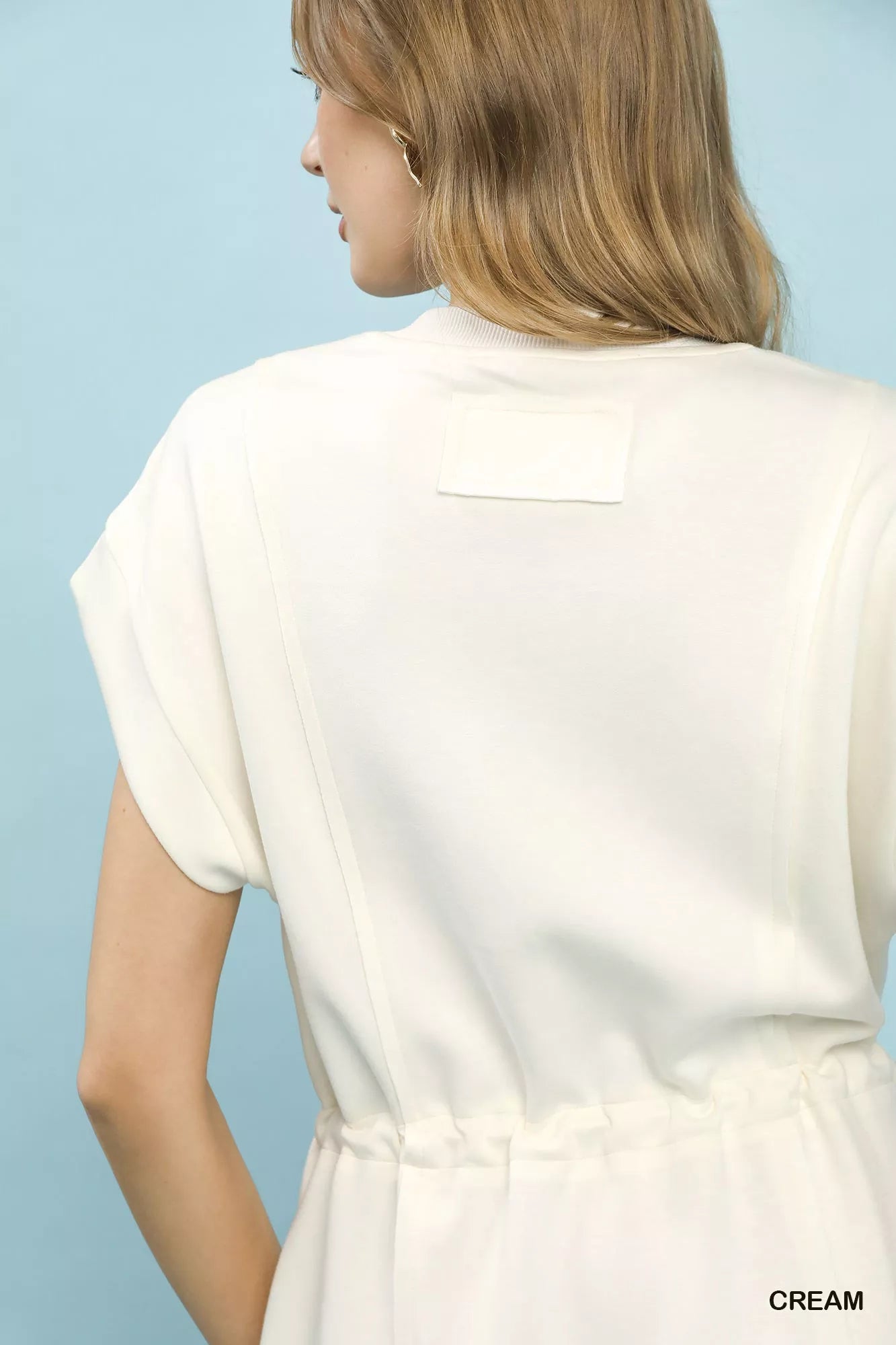 Umgee Knit Zip Front Drawstring Dress - Bitsy Gypsy Boutique