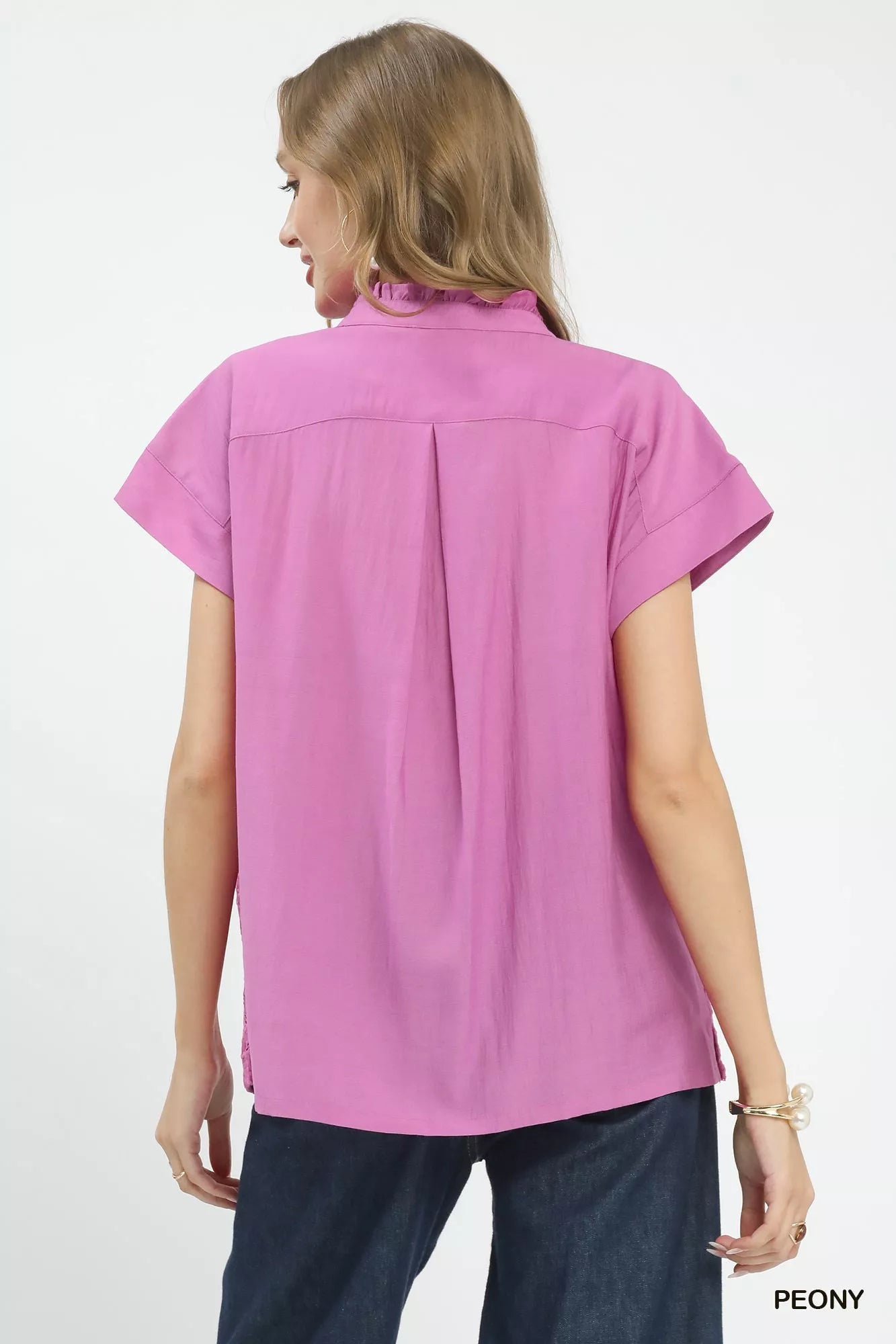 Umgee Lace Button - Front Top - Bitsy Gypsy Boutique