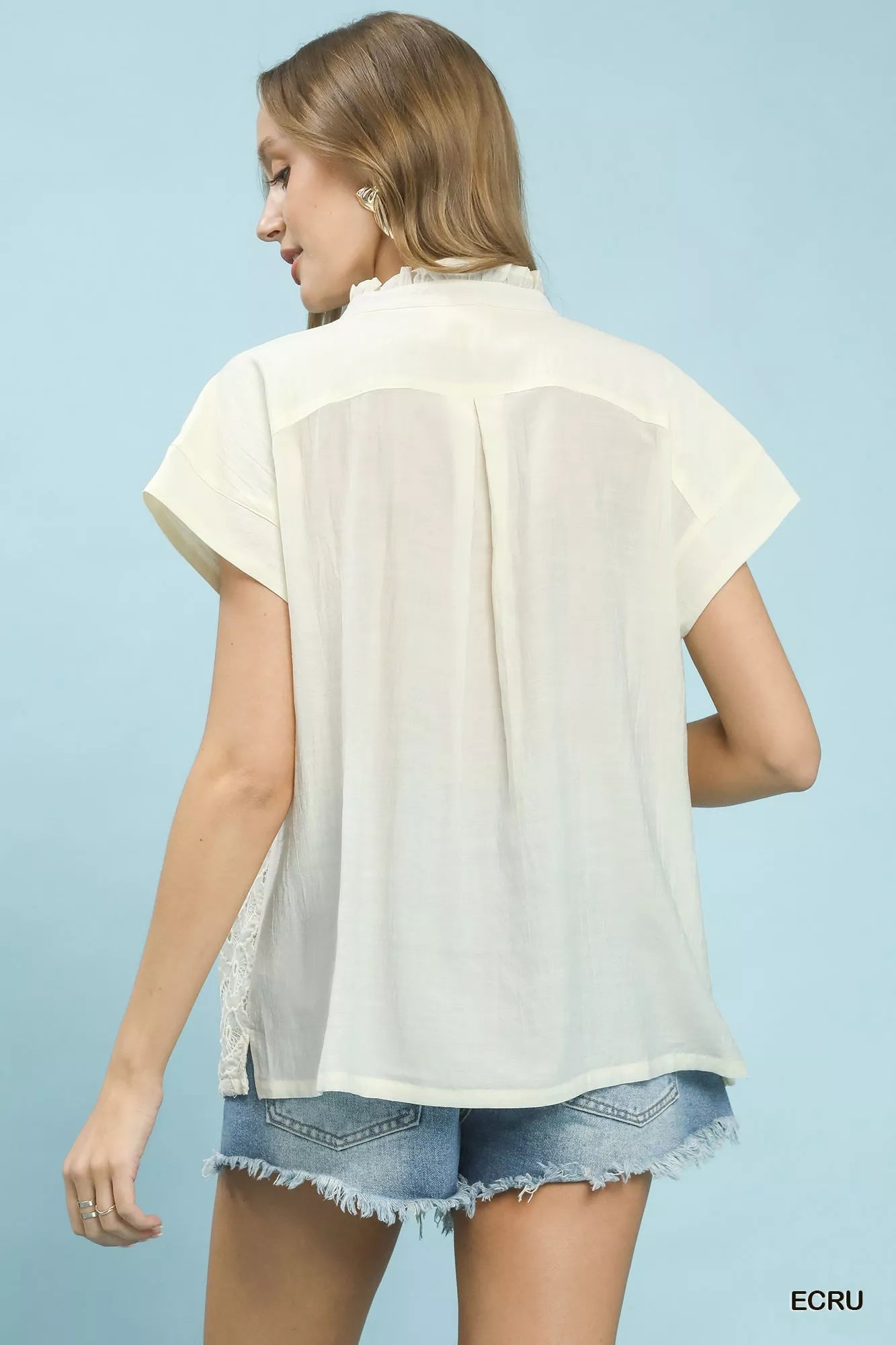Umgee Lace Button - Front Top - Bitsy Gypsy Boutique