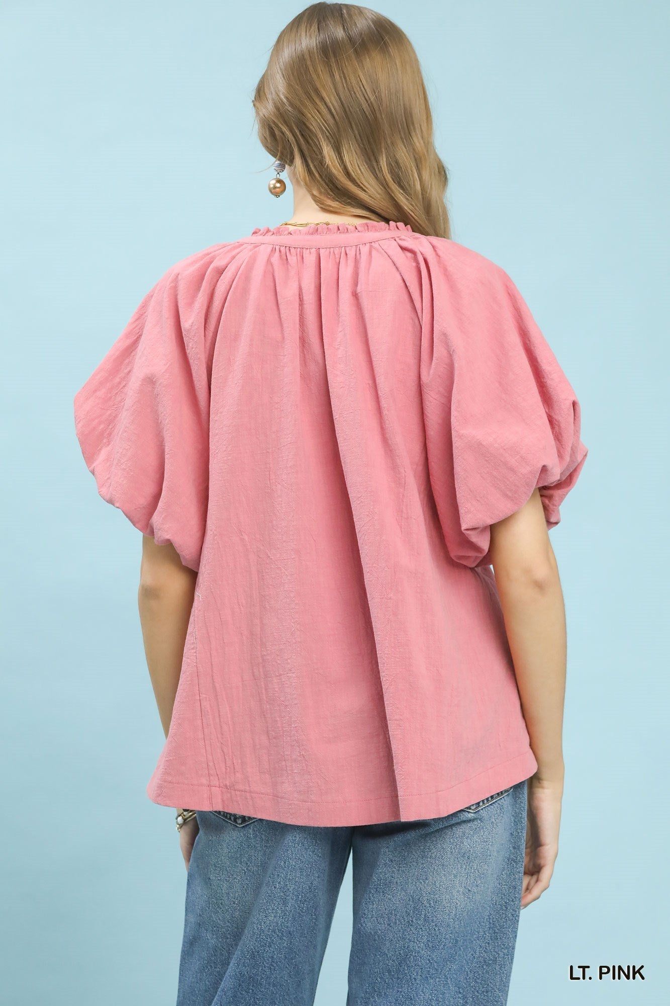 Umgee Lace Inset Puff Sleeve Boho Blouse - Bitsy Gypsy Boutique