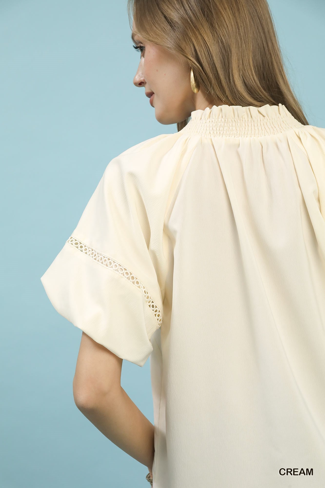 Umgee Lace Trim Peasant Top - Bitsy Gypsy Boutique