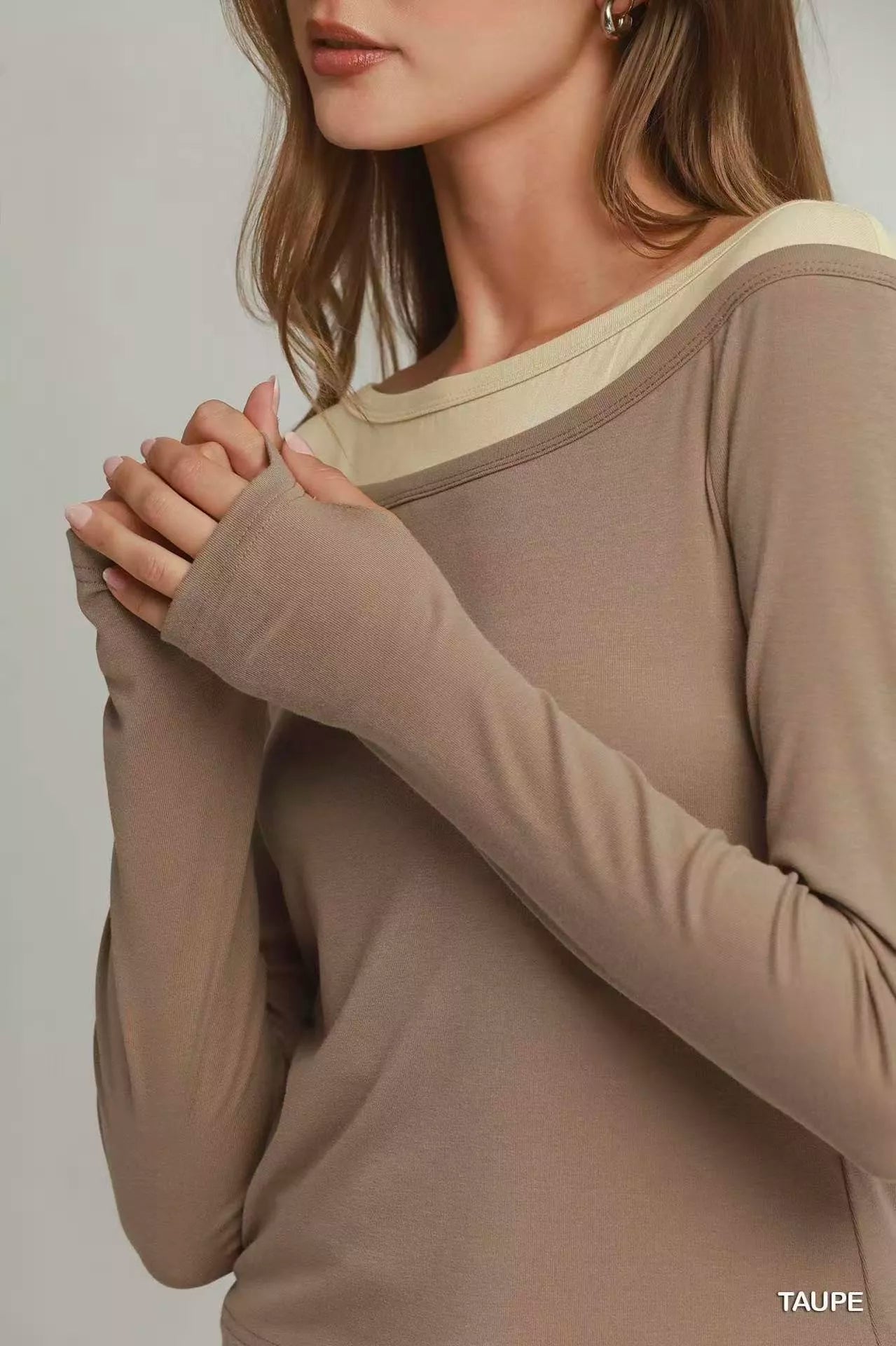 Umgee Layered Twofer Long Sleeve Top - Bitsy Gypsy Boutique