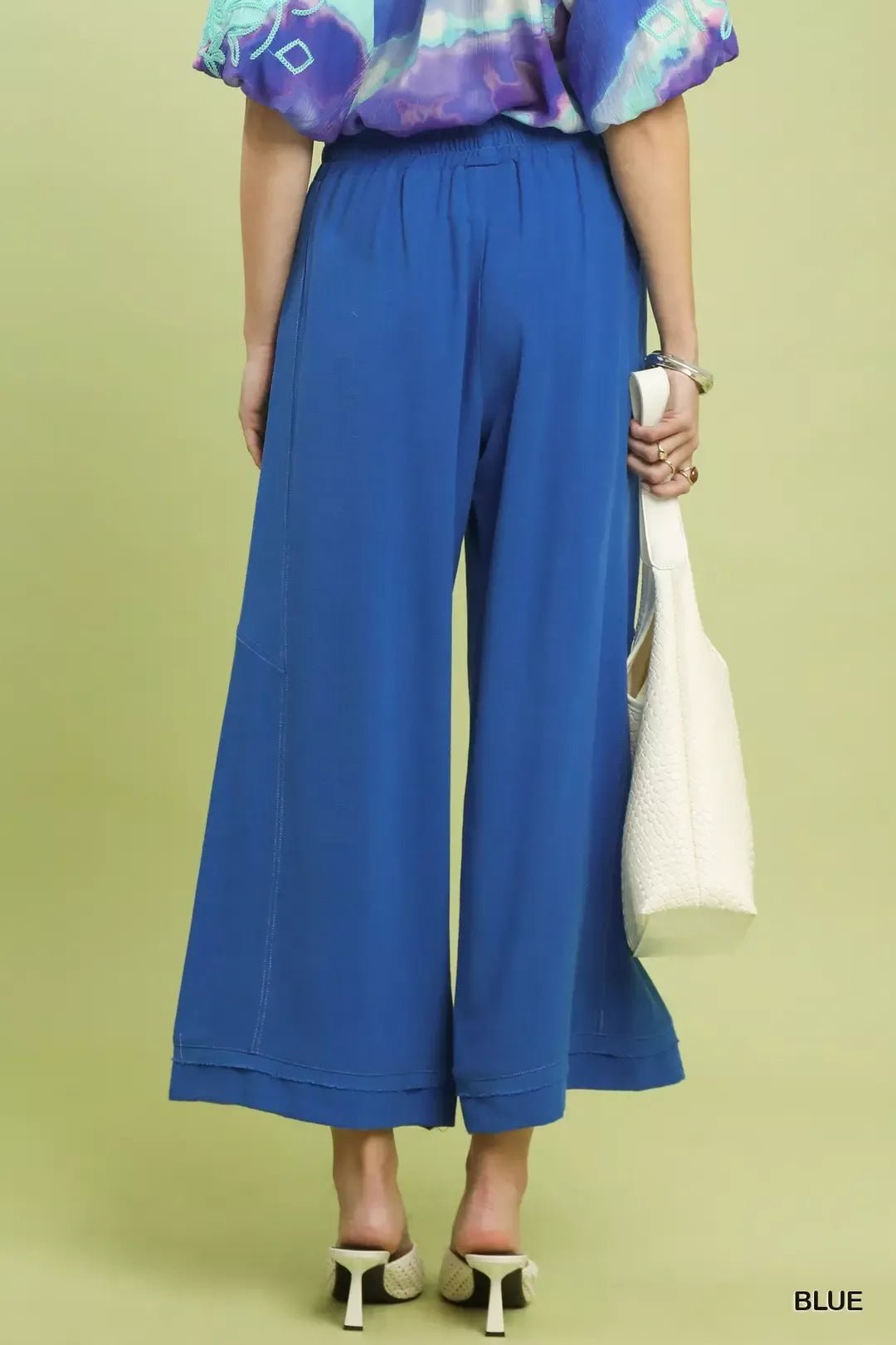 Umgee Linen Elastic Waist Wide Leg Pants - Bitsy Gypsy Boutique