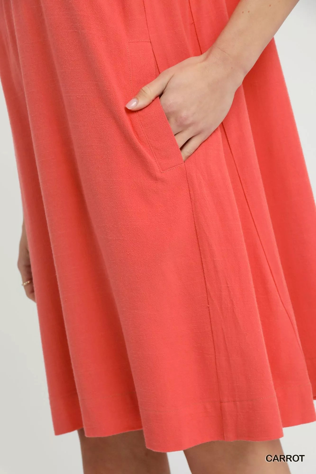 Umgee Linen Flutter Sleeve Shift Dress with Pockets - Bitsy Gypsy Boutique