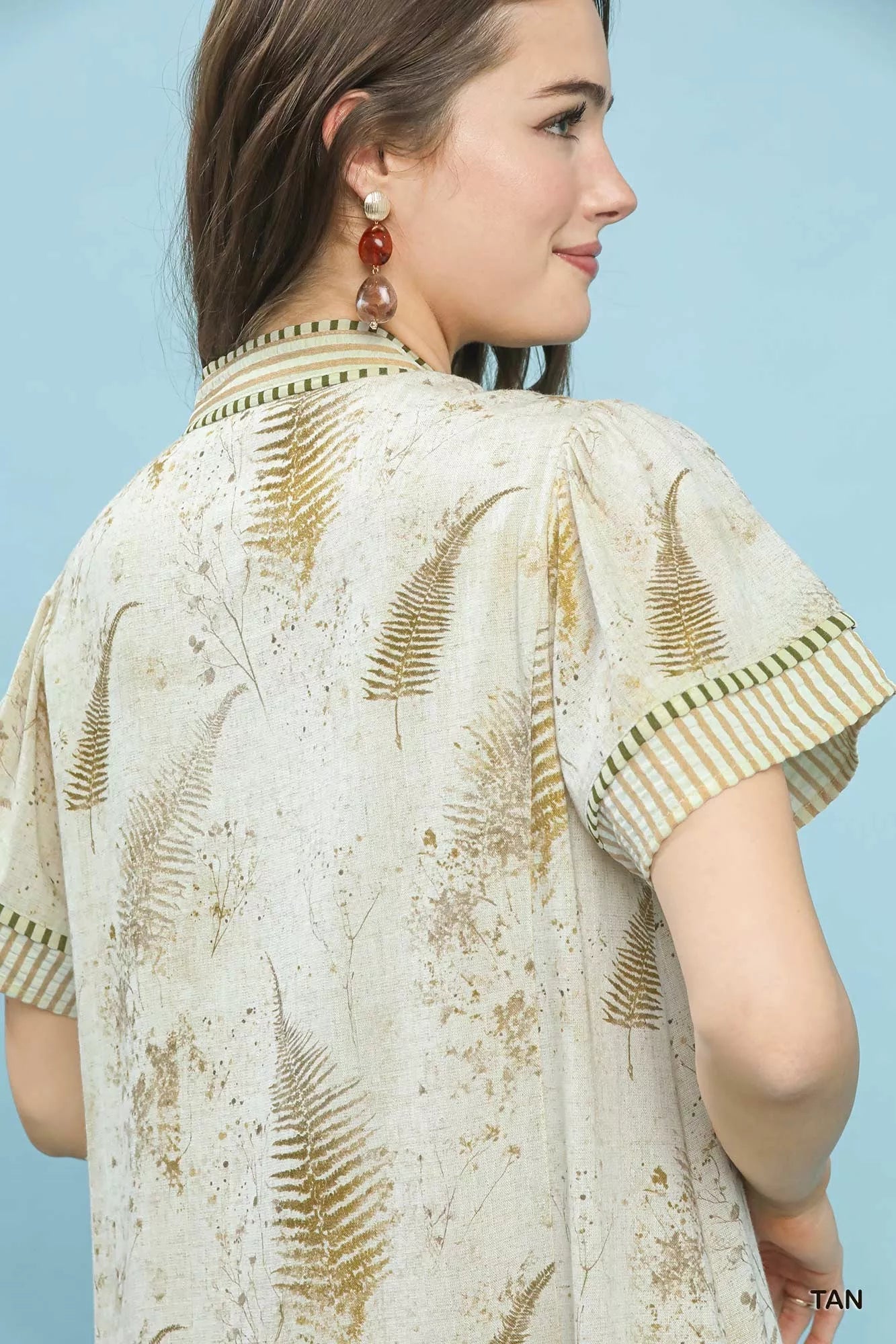 Umgee Linen Printed Button - Front Tiered Mini Dress - Bitsy Gypsy Boutique