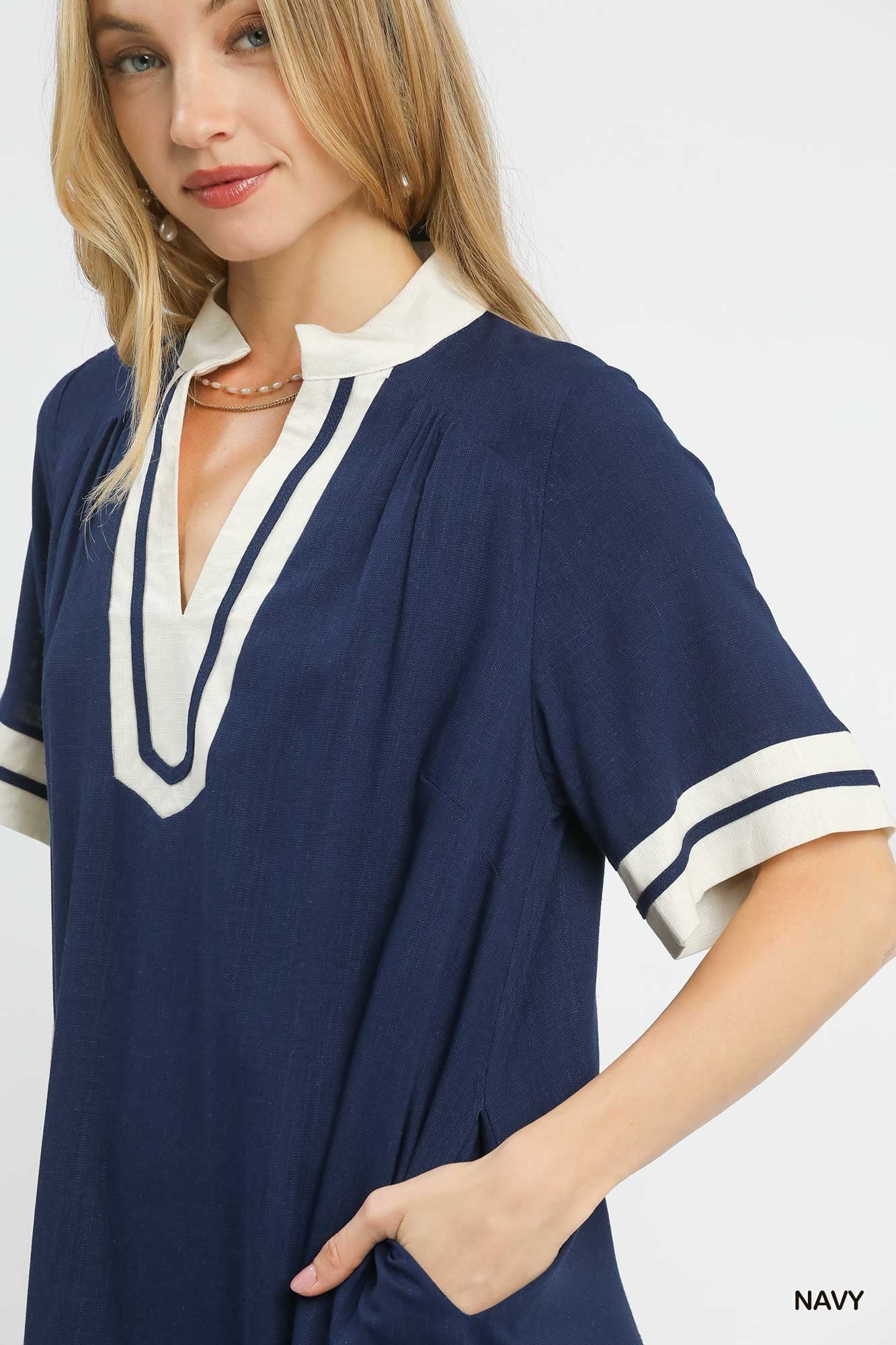 Umgee Linen Rayon Mini Dress - Bitsy Gypsy Boutique