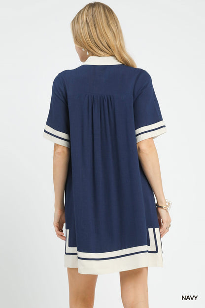 Umgee Linen Rayon Mini Dress - Bitsy Gypsy Boutique