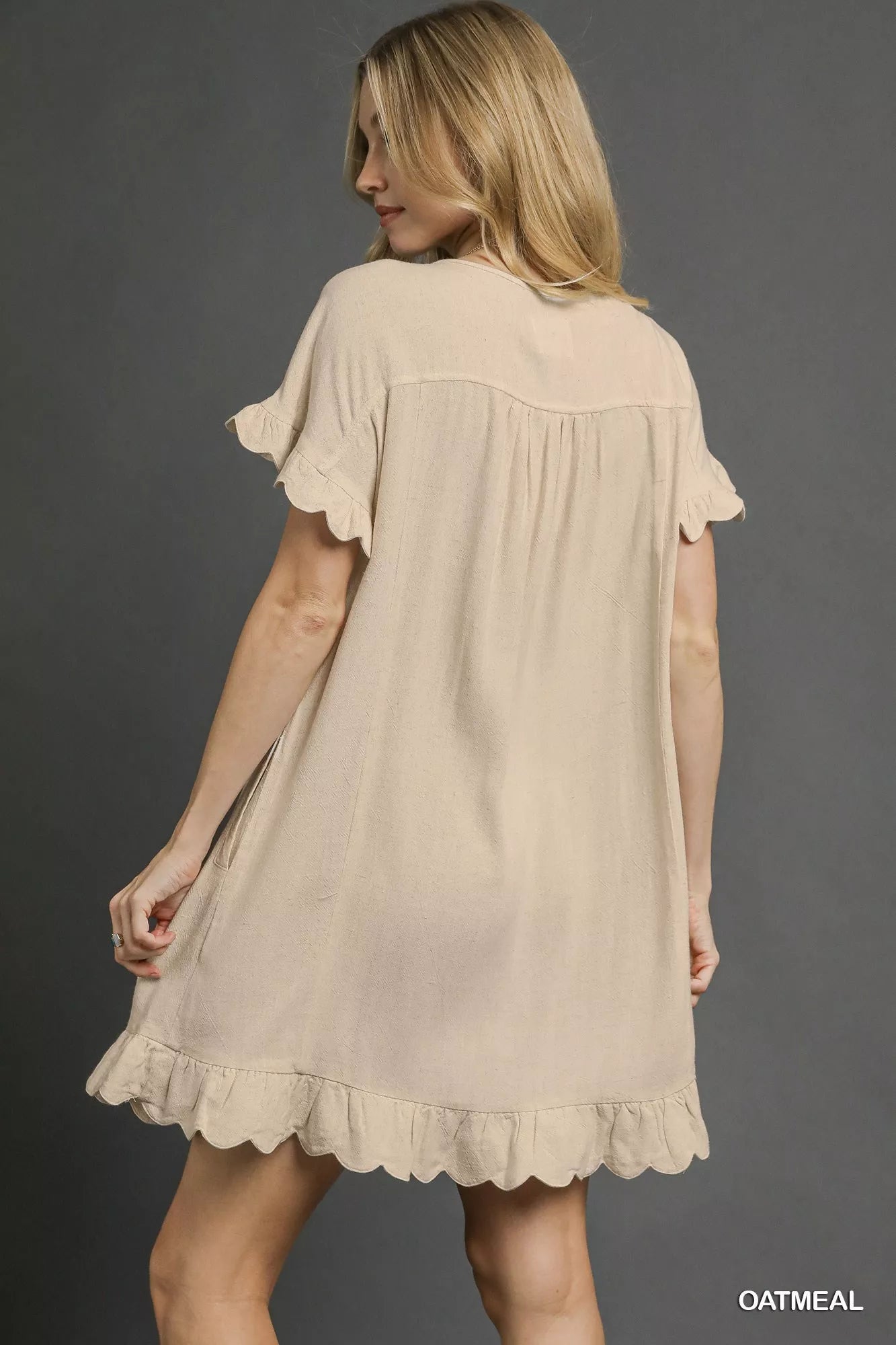 Umgee Linen Ruffle Hem Babydoll Dress - Bitsy Gypsy Boutique