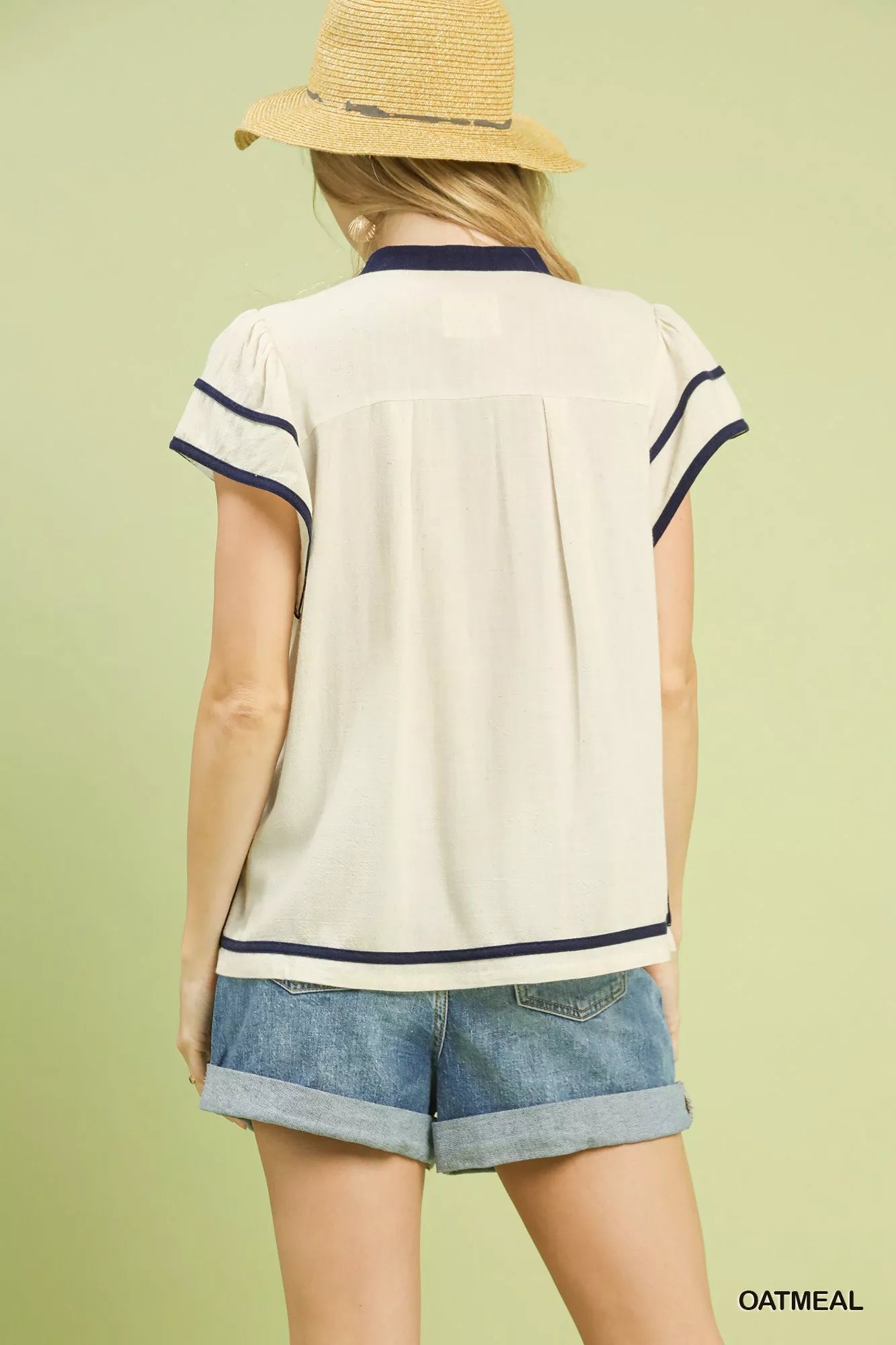 Umgee Linen Ruffle Sleeve Top - Bitsy Gypsy Boutique