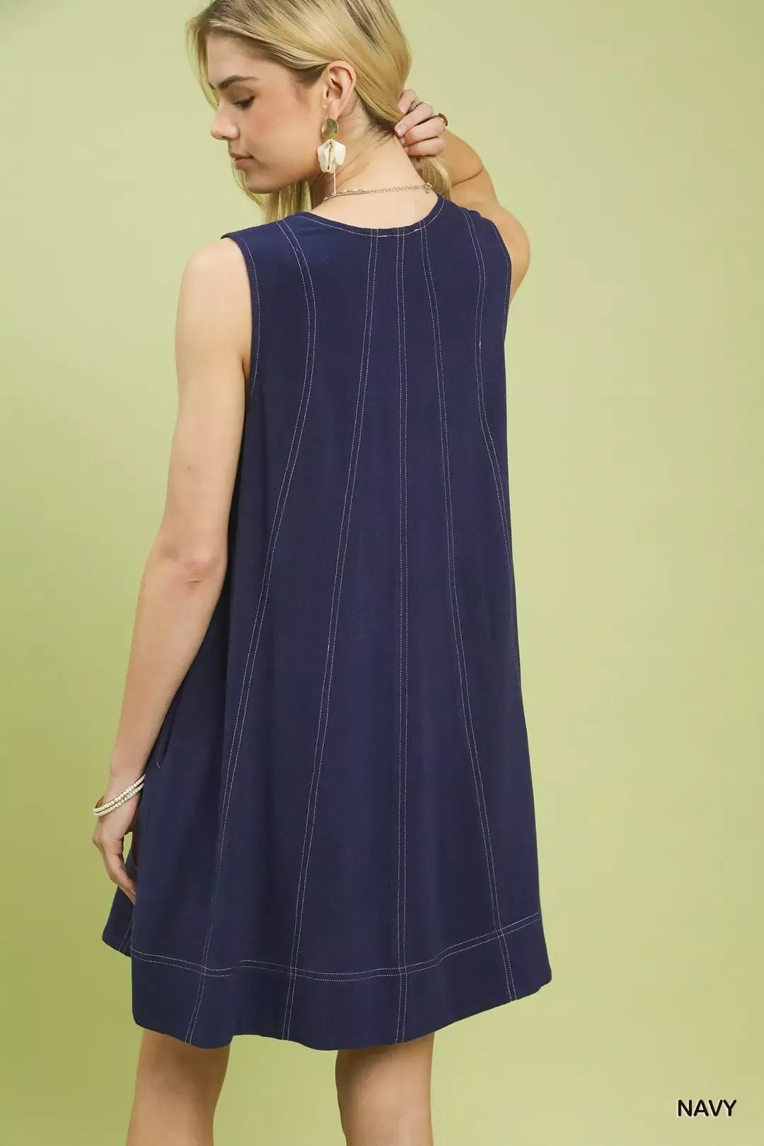 Umgee Linen Sleeveless Swing Dress - Bitsy Gypsy Boutique