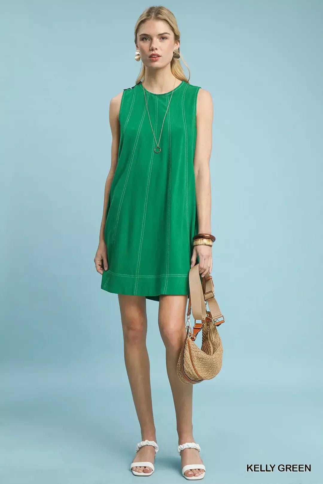 Umgee Linen Sleeveless Swing Dress - Bitsy Gypsy Boutique