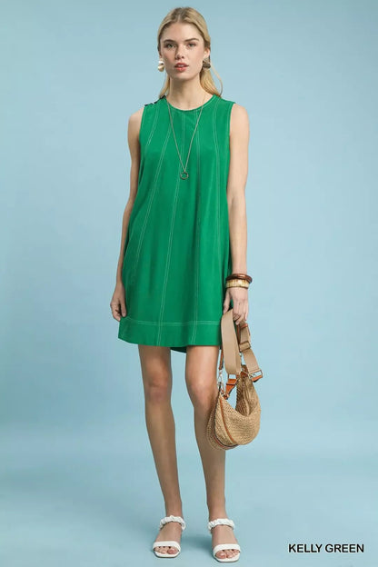 Umgee Linen Sleeveless Swing Dress - Bitsy Gypsy Boutique