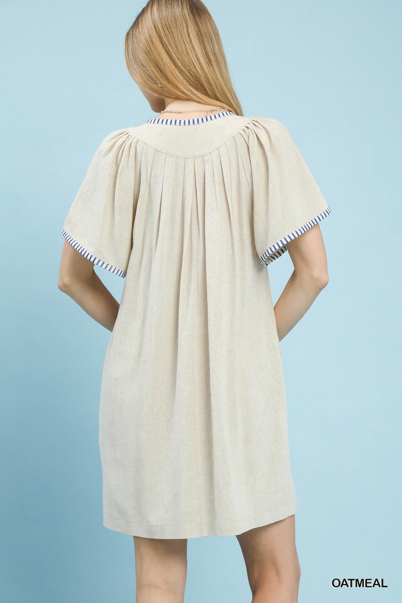 Umgee Linen Trim Tunic Dress - Bitsy Gypsy Boutique