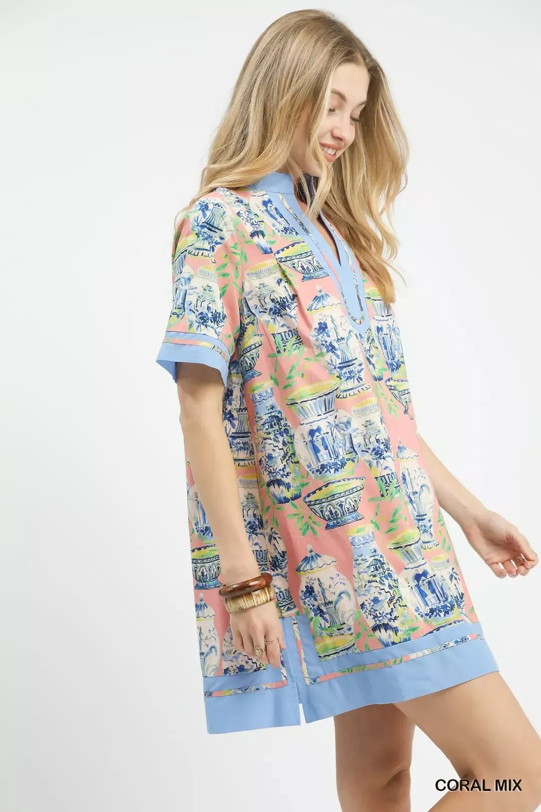 Umgee Mix Abstract Print Mini Dress - Bitsy Gypsy Boutique