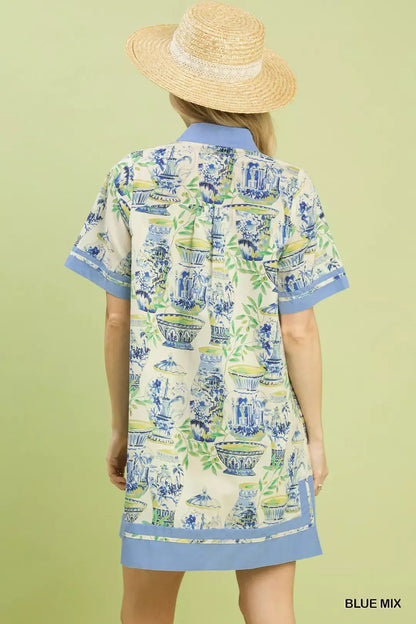 Umgee Mix Abstract Print Mini Dress - Bitsy Gypsy Boutique