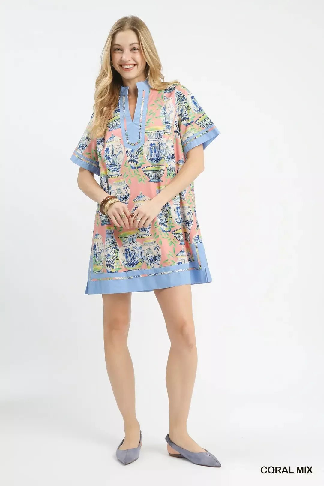 Umgee Mix Abstract Print Mini Dress - Bitsy Gypsy Boutique