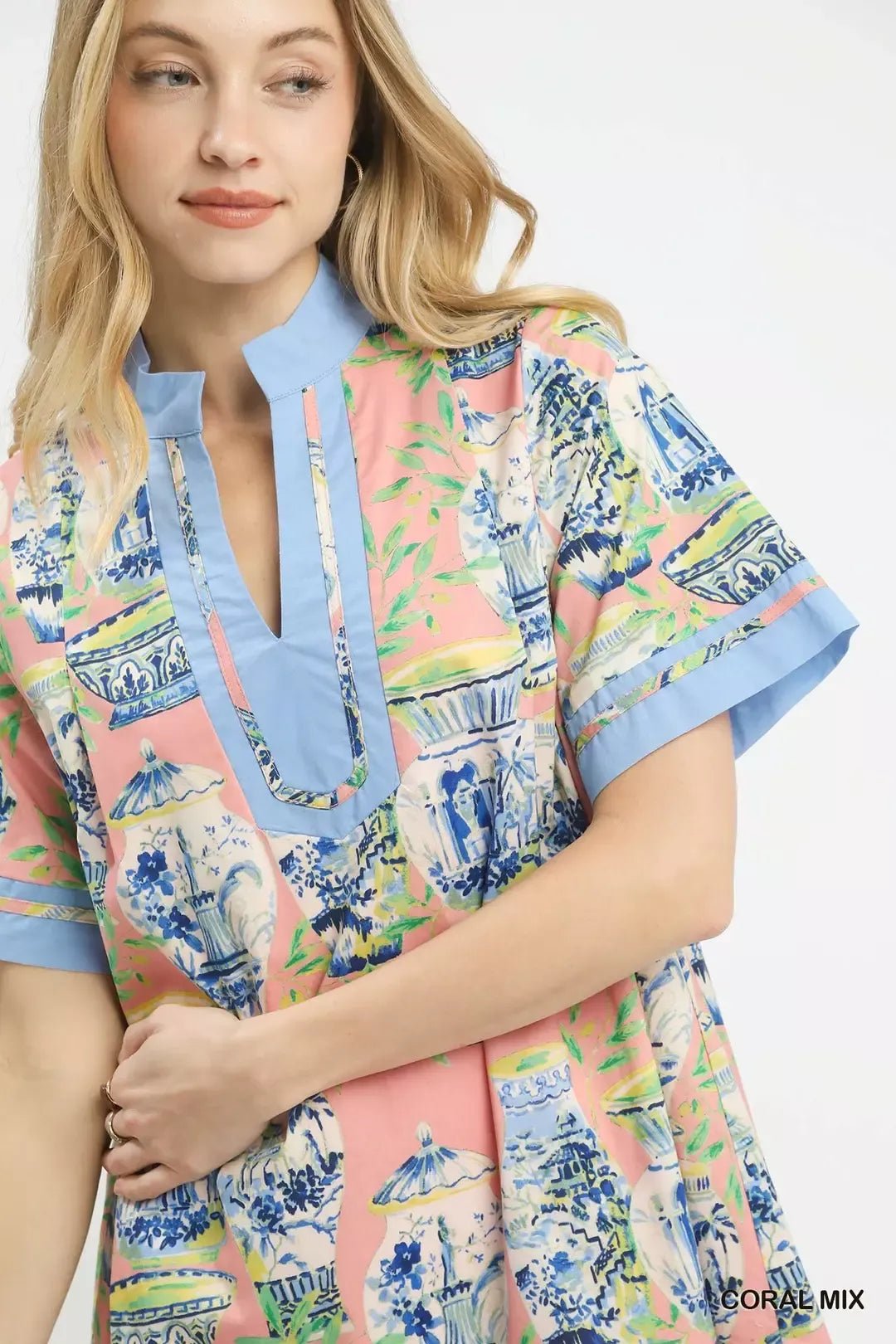 Umgee Mix Abstract Print Mini Dress - Bitsy Gypsy Boutique