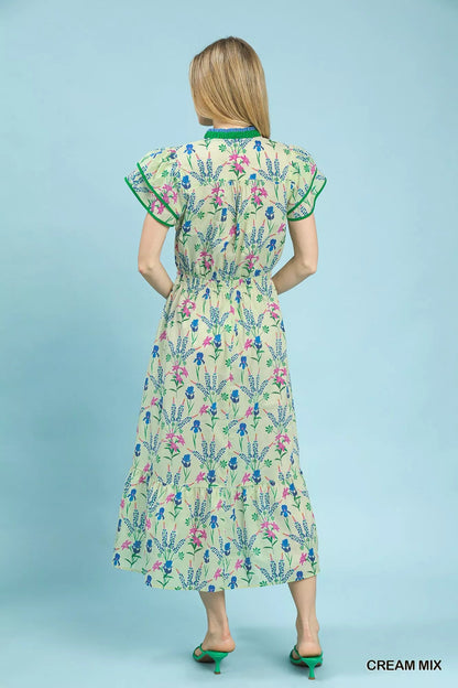 Umgee Mix Floral Midi Dress - Bitsy Gypsy Boutique