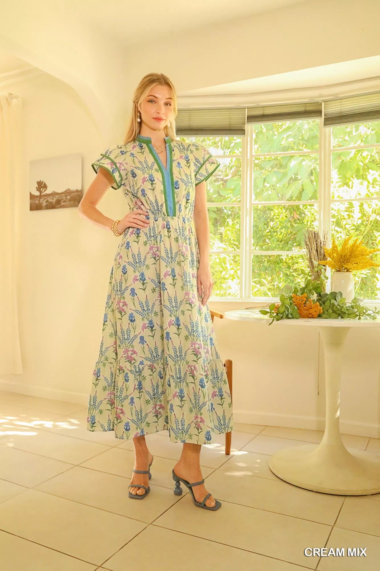 Umgee Mix Floral Midi Dress - Bitsy Gypsy Boutique