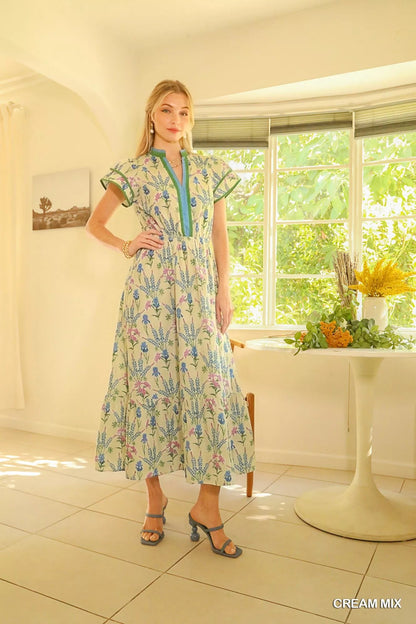 Umgee Mix Floral Midi Dress - Bitsy Gypsy Boutique