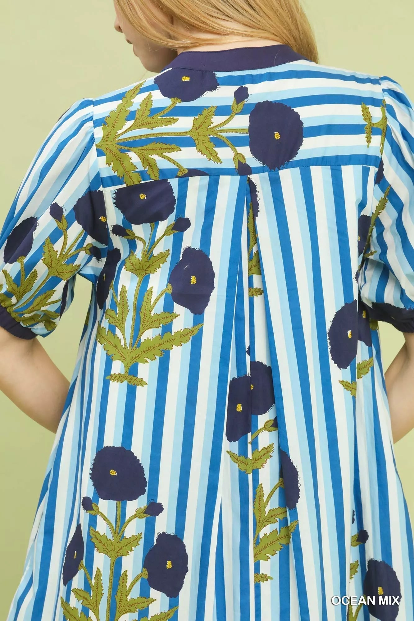 Umgee Mix Floral Stripe Contrast Dress - Bitsy Gypsy Boutique