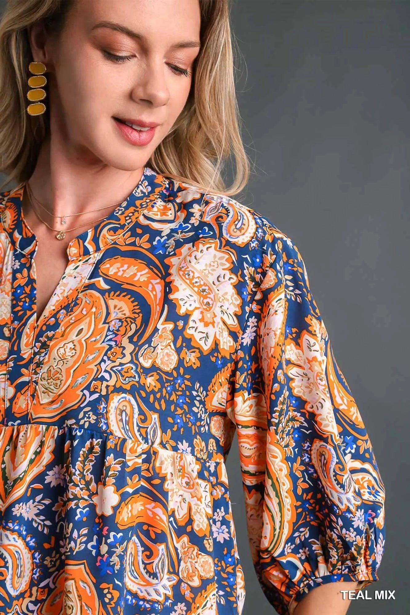 Umgee Mix Paisley Boho Tunic Blouse - Bitsy Gypsy Boutique