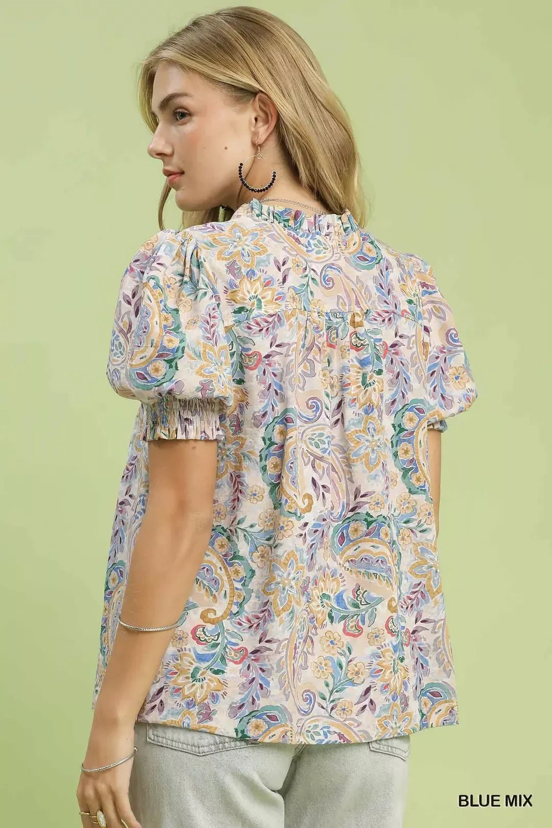 Umgee Mix Paisley Floral Button Down Shirt - Bitsy Gypsy Boutique