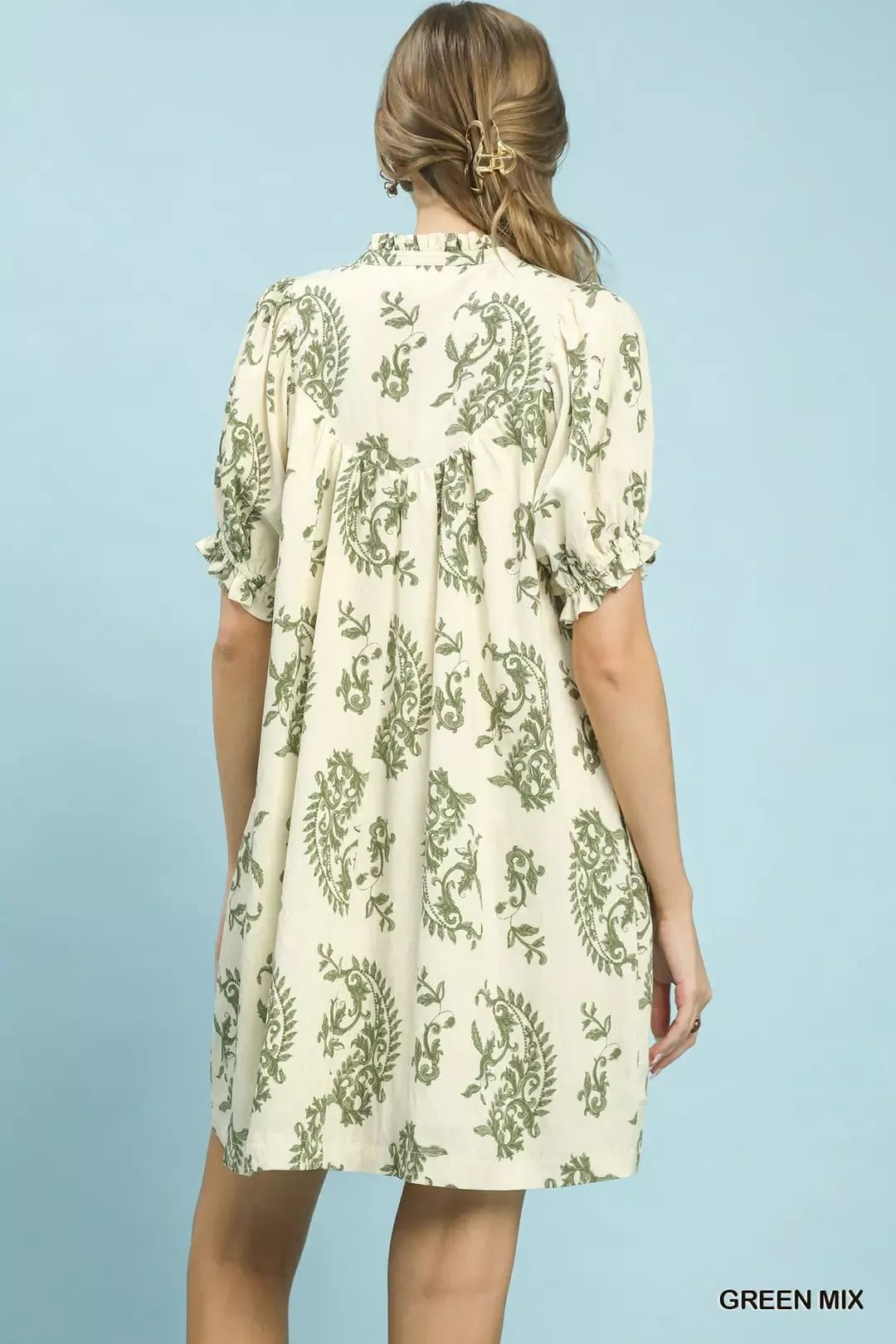 Umgee Mix Paisley Scallop Trim Dress - Bitsy Gypsy Boutique