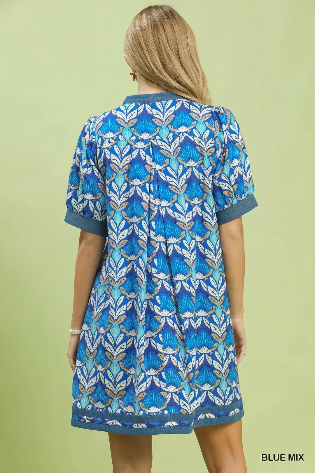 Umgee Mix Tile Print Mini Dress - Bitsy Gypsy Boutique