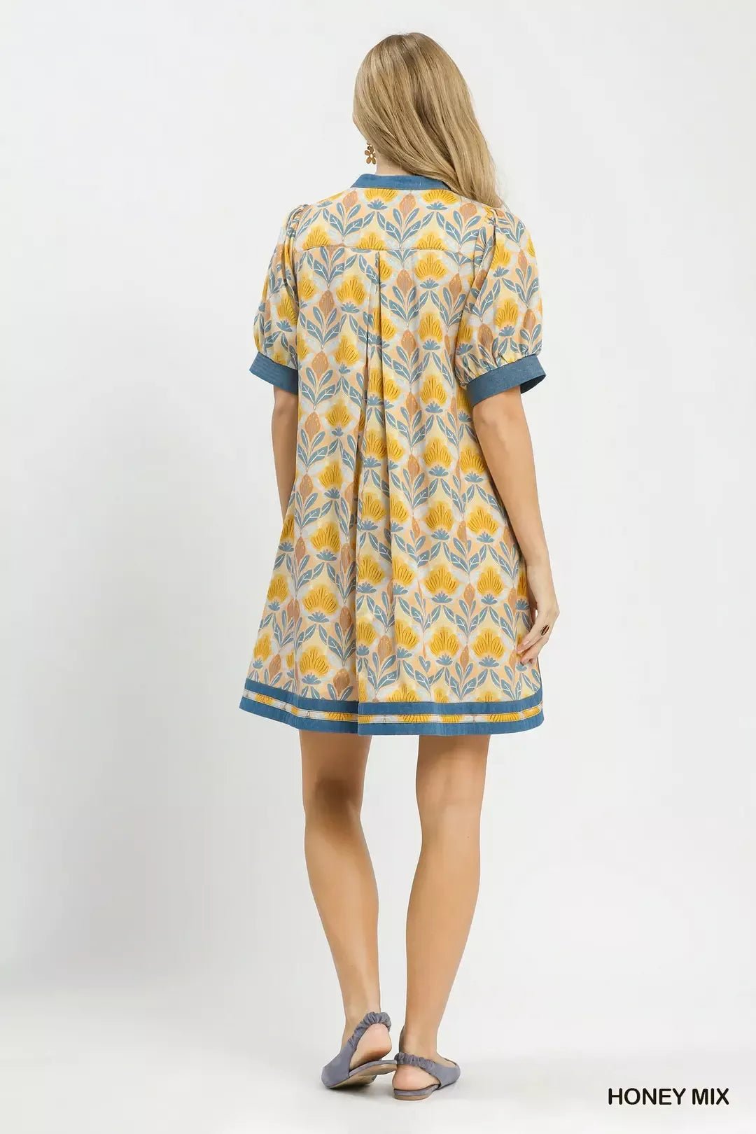 Umgee Mix Tile Print Mini Dress - Bitsy Gypsy Boutique
