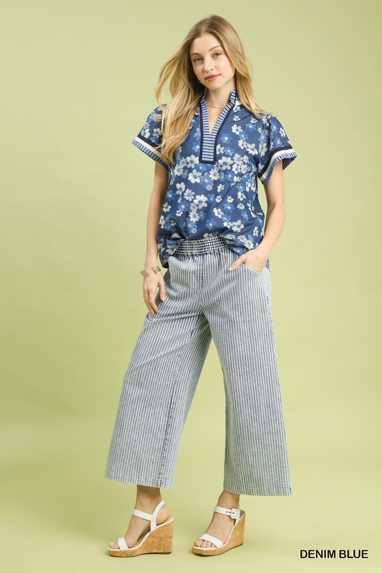 Umgee Mixed Media Print Top - Bitsy Gypsy Boutique