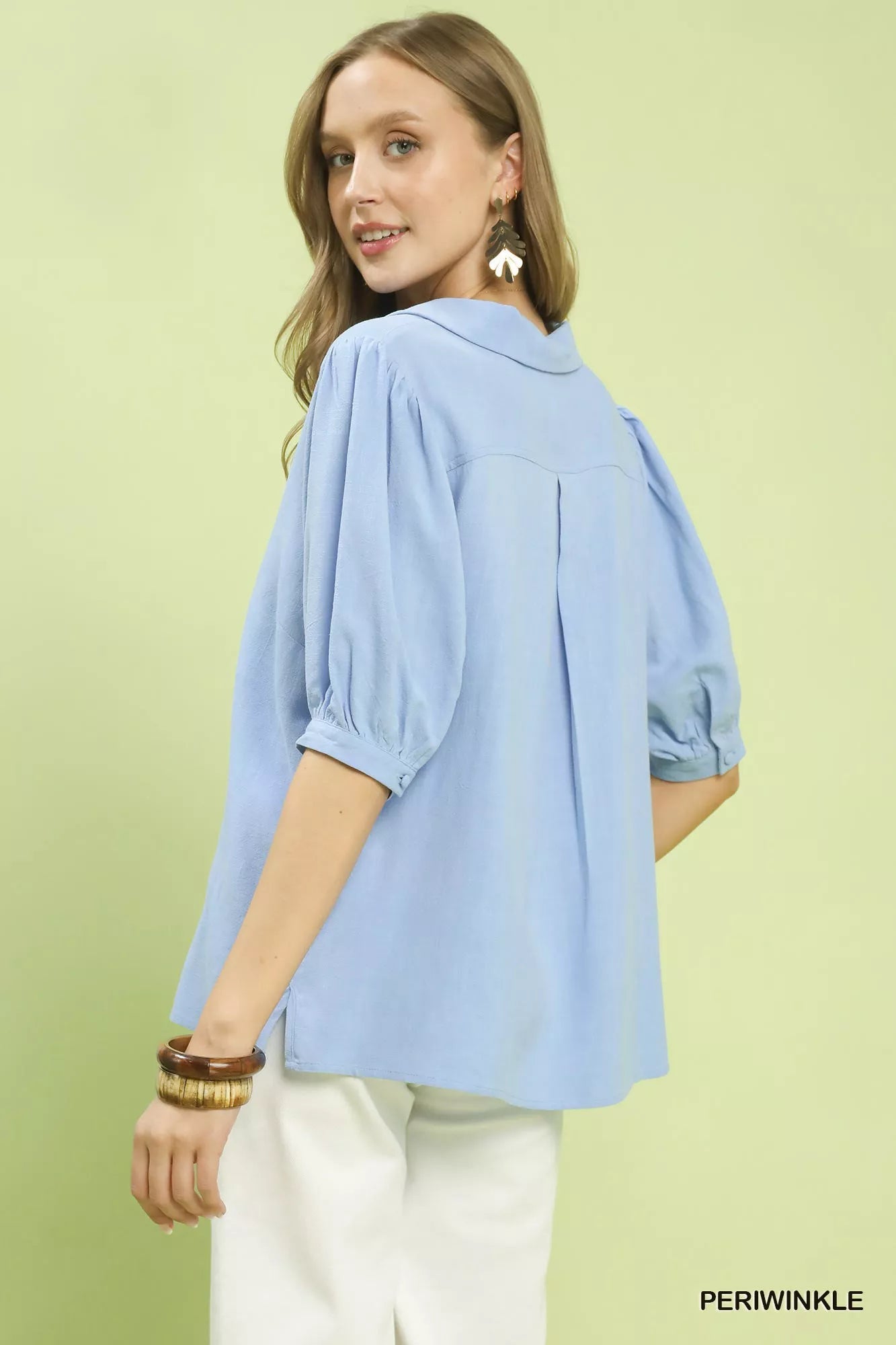 Umgee Mixed Media V - Neck Print Blouse - Bitsy Gypsy Boutique