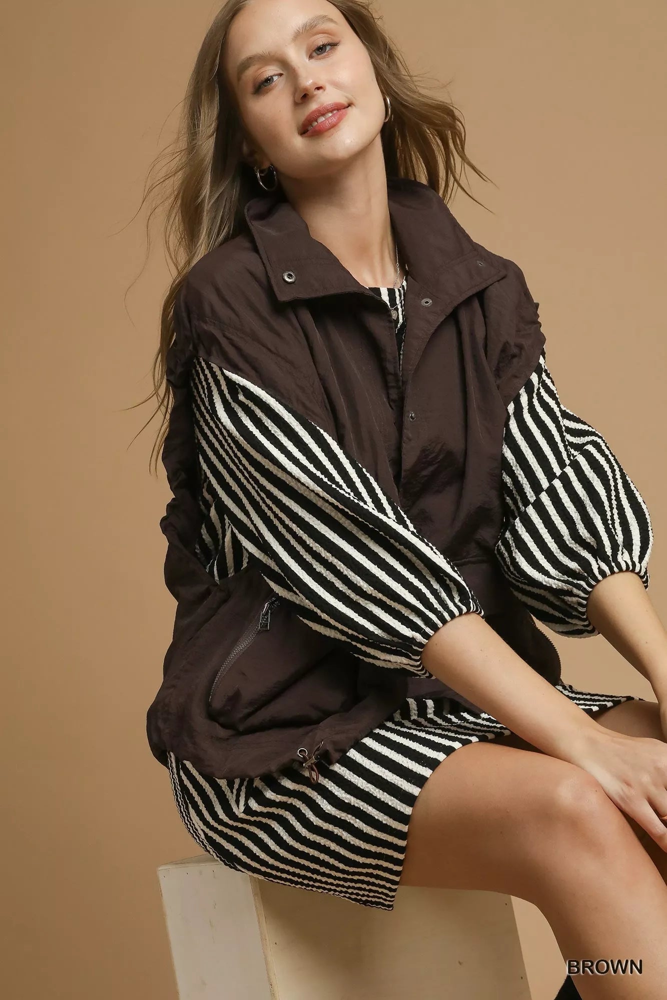 Umgee Nylon Vest with Pockets - Bitsy Gypsy Boutique