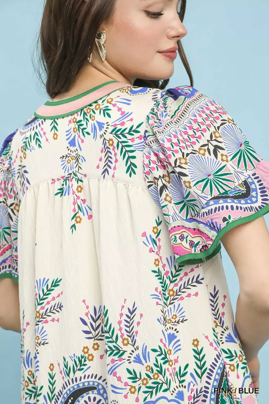 Umgee Paisley Flutter Sleeve Mini Dress - Bitsy Gypsy Boutique