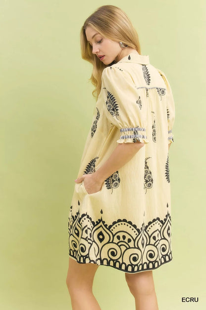 Umgee Paisley Mandala Print Babydoll Dress - Bitsy Gypsy Boutique