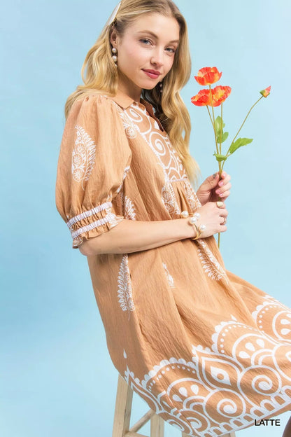 Umgee Paisley Mandala Print Babydoll Dress - Bitsy Gypsy Boutique