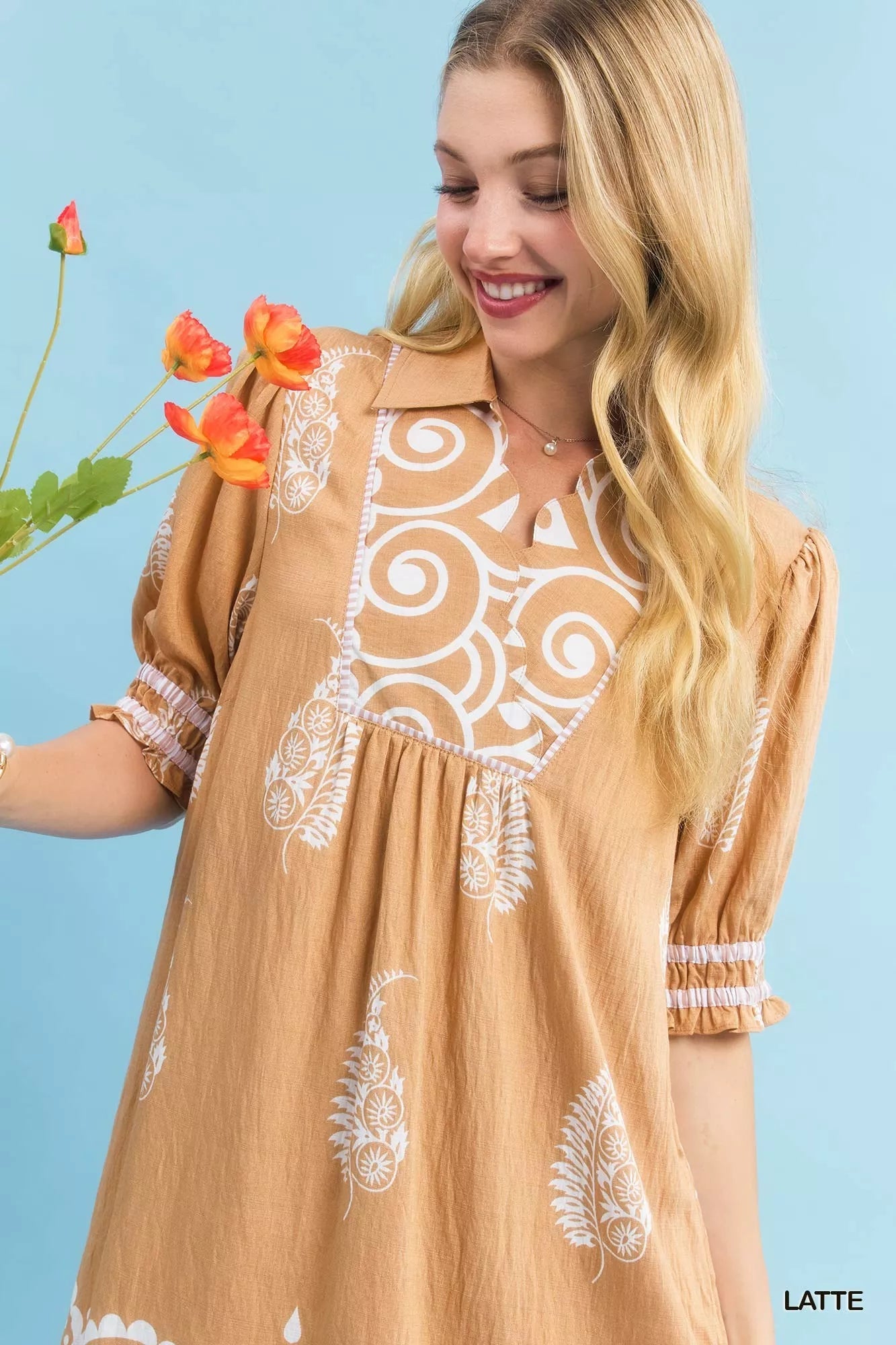 Umgee Paisley Mandala Print Babydoll Dress - Bitsy Gypsy Boutique
