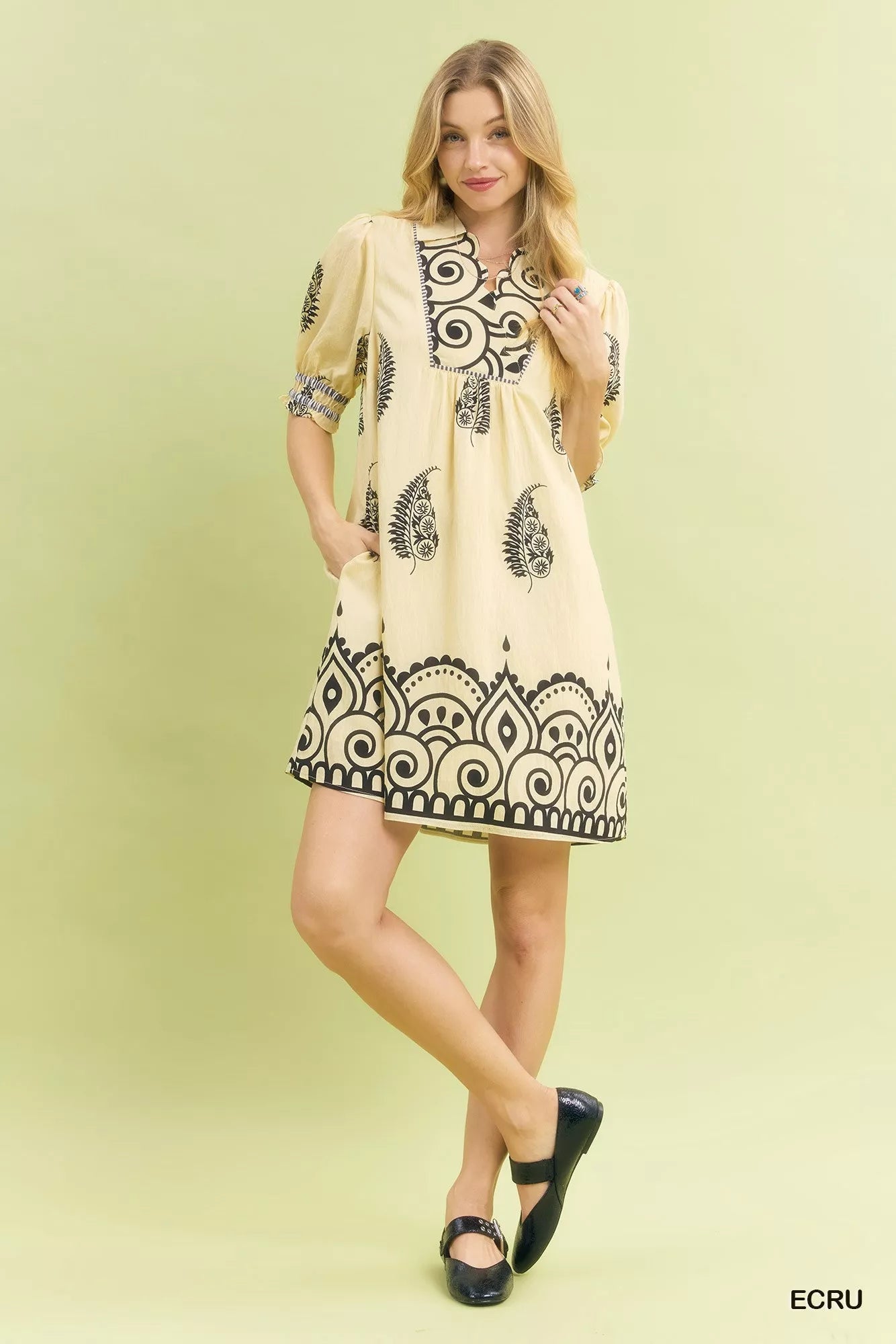 Umgee Paisley Mandala Print Babydoll Dress - Bitsy Gypsy Boutique