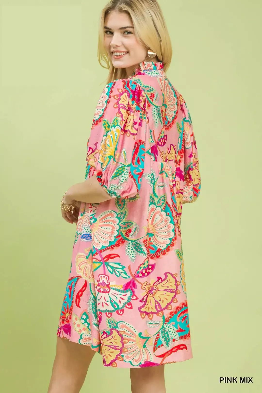 Umgee Paisley Print Mini Dress - Bitsy Gypsy Boutique