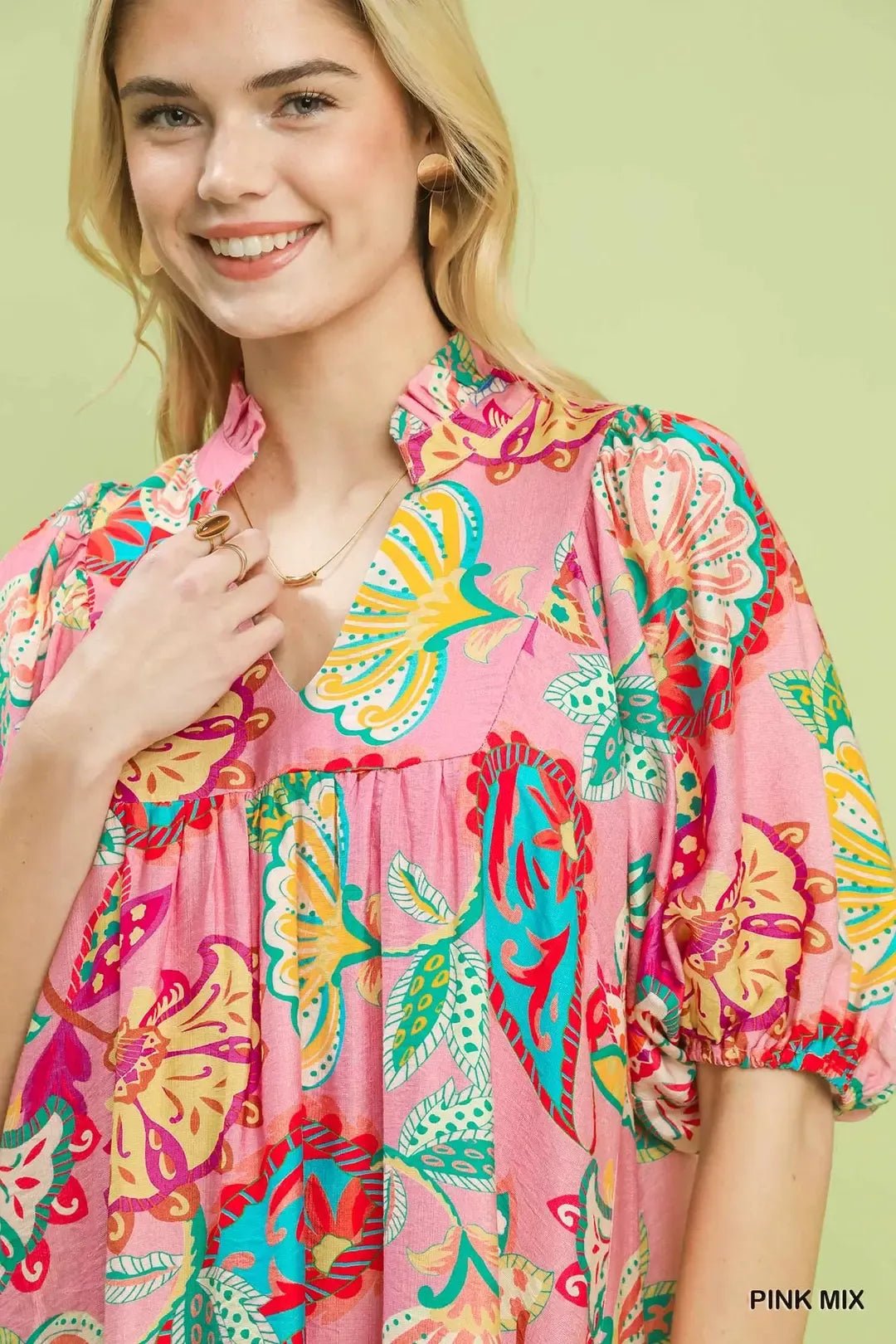 Umgee Paisley Print Mini Dress - Bitsy Gypsy Boutique