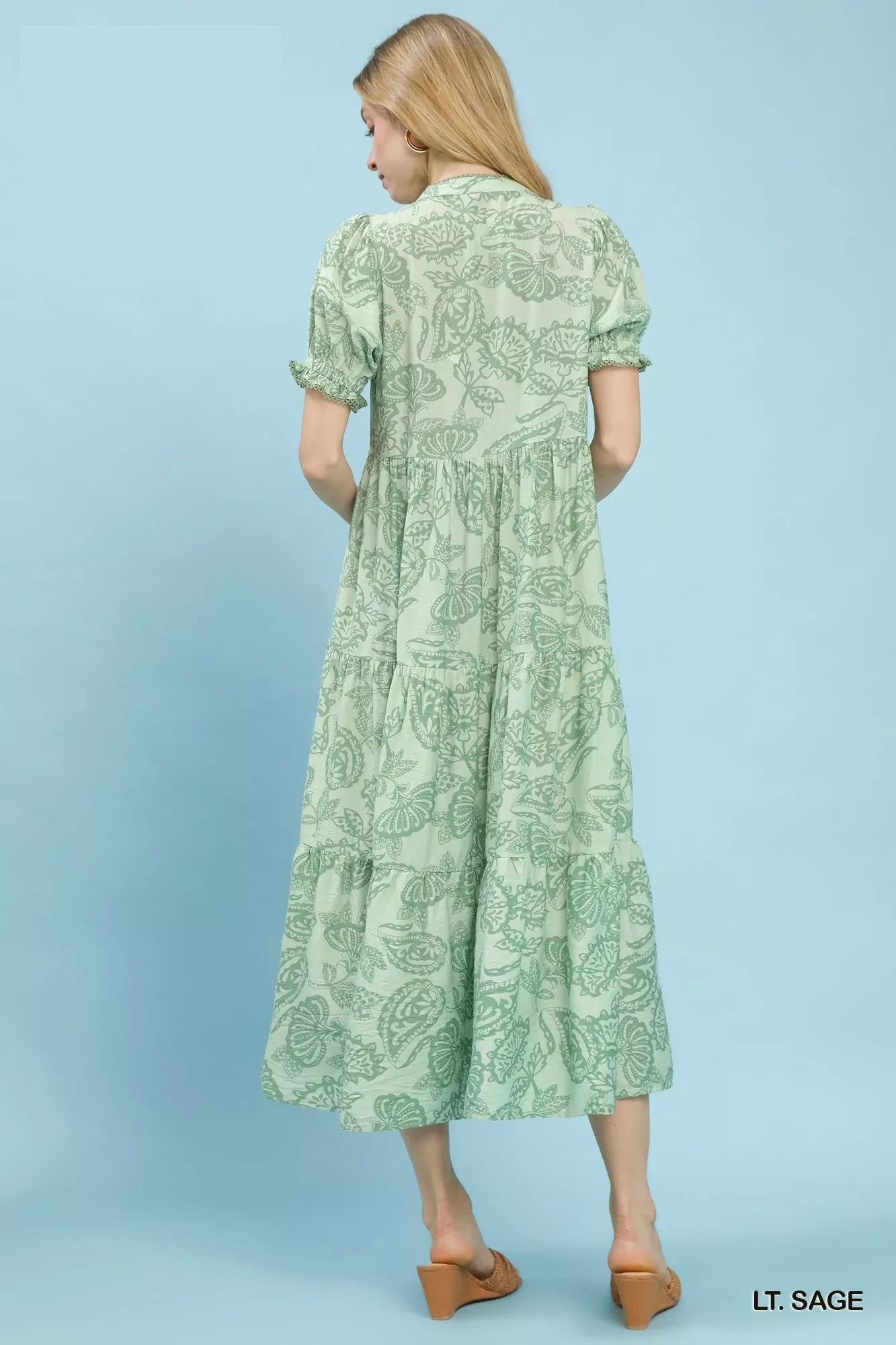 Umgee Paisley Print Tiered Midi Dress - Bitsy Gypsy Boutique
