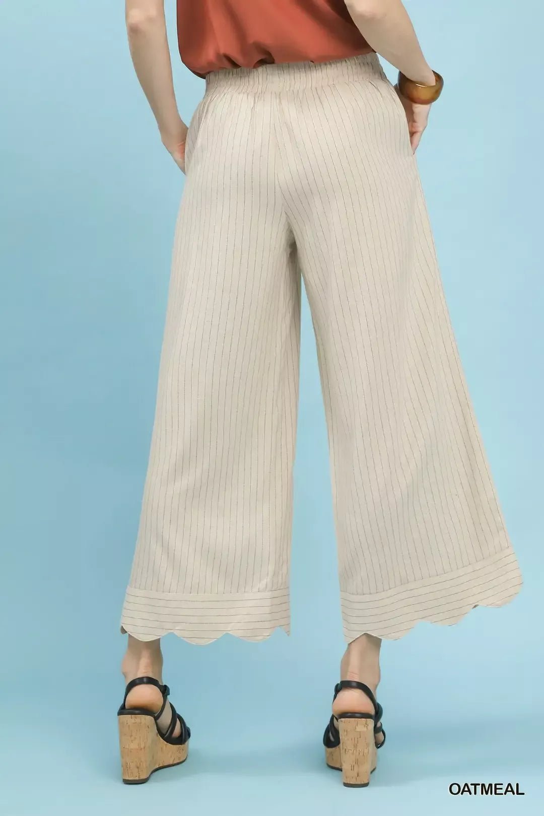 Umgee Pinstripe Wide Leg Pants - Bitsy Gypsy Boutique