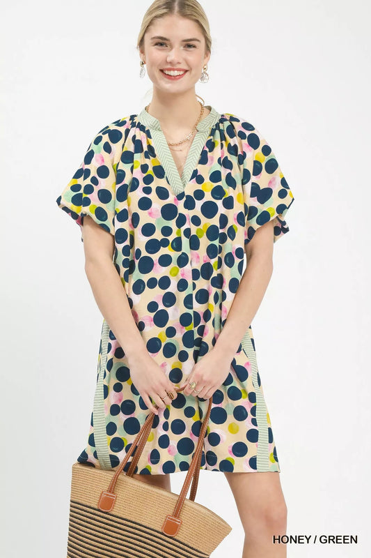 Umgee Polka Dot Print Tunic Dress - Bitsy Gypsy Boutique